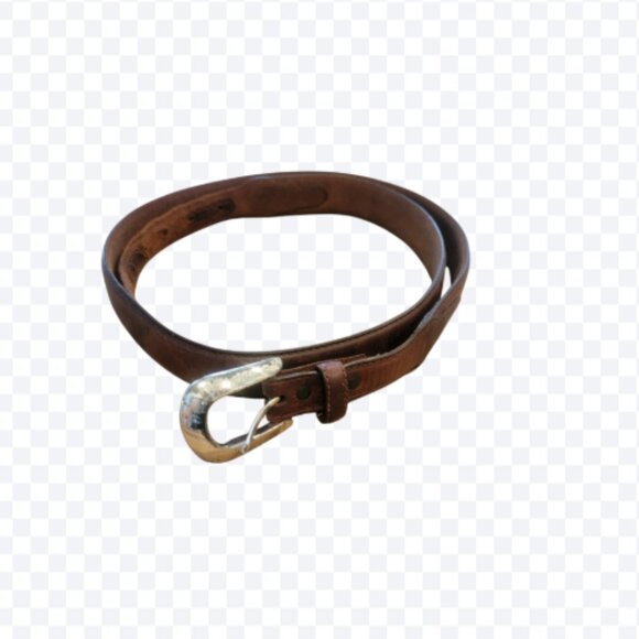 Silver Creek Classics Brown Leather Belt w Silver Hardware C70285 - Picture 1 of 12